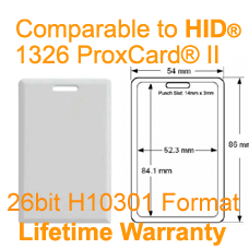Clamshell proximity card-26bit H10301 Compare to HID Prox II 1326LSSMV HID proximity card